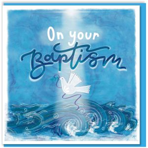 Dove & Cross Christian Baptism Card