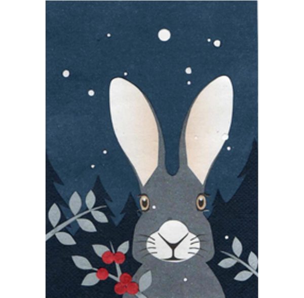 Christmas Hare Handmade Christmas Card