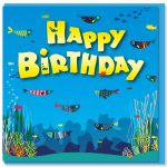 Fish in Ocean Christian Birthday Card