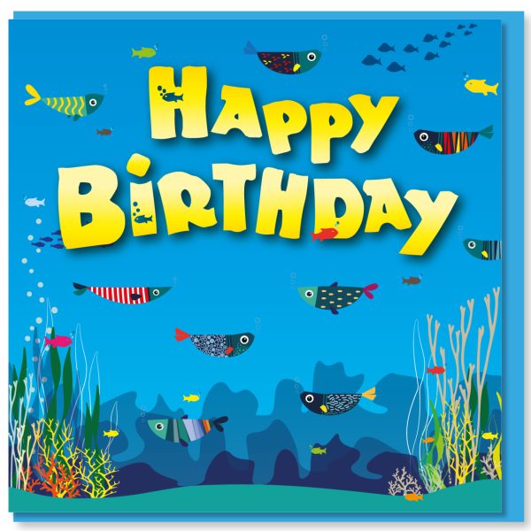 Fish in Ocean Christian Birthday Card