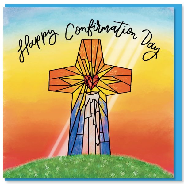 cross and candle confirmation card